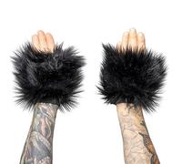 Tmboryuu Faux Furs Cuffs Furry Wrist Bands Leg Warmers Wrist Warmer Boot For Women Party Cosplay Costumes Accessories Faux Furs Leg Warmer