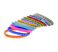 Tmboryuu For Creative 12Pieces Learn Math Education Silicone Learn Math Silicone Bracelets School Toys For Students Matching Couple Bracelets Beads