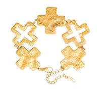 Tmboryuu Hand Chain with Hammered Crosses Stainless Steel Meaningful Wrist for Loves Special Occasions Elegant Hand Featuring Hammered Crosses Detail Sturdy Stainless Steel for Longevity Comfort