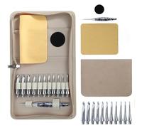 Tmboryuu Interchangeable Crochet Hook with 11Pcs Replaceable Tip 3.5mm-10mm Ergonomic Tunisian Knitting Needle Tool Set with Case