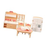 Tmboryuu Kitchen Scene Furniture Props with Miniature Refrigerator Dining Table and Chairs Stove for Children Role Playing Game Refrigerator