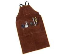 Tmboryuu Leather Protective Smock Developed for Barbecue Cooking and Welding Includes Accessible Tool Pouches Permanent Waterproof Construction Best Present Leather Smock for Welding