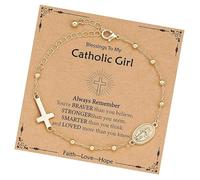 Tmboryuu Marys Crosses Bead in Sturdy Metal for Women Men Seeking Faith Inspired Accessories and Comfortable Fit Religious Alloy Rosary Chain Jewelry