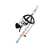 Tmboryuu Modern Keychain with Heart Umbrella Tassels Lightweight Bag Charm Keyring Practical Accessory for Bags and Purses Heart Keychain