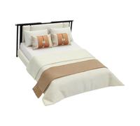 Tmboryuu Neutral-Toned Tiny Bedroom Set for Creative Playrooms with Integrated ABS Construction Model House Furniture ABS Polystyrene Cream Fashion