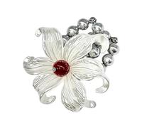 Tmboryuu Oversized Floral Statement Hand Rings Retro White Tone Wedding Party Open Flowers Rings Jewelry For Women Women's Punk Accessories