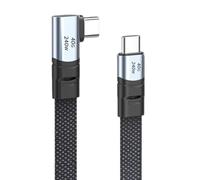 Tmboryuu PD240W Fast Charging Line USB C to Type Cable Quick Charging Right Angled Wire 90 Degree Data Right Angled to