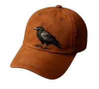Tmboryuu Punk Baseball Cap with Embroidered Crow Design Adjustable Wash Cotton Dad Hat for Unisex Adult Everyday Sport Wear Punk Sport Hat
