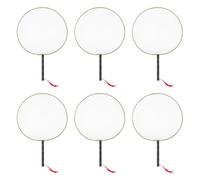Tmboryuu Round Silk Cloth Handheld Fan Craft Set 6Pcs for Kids Painting Writing with Black Handle Artistic Kits Parent Child Crafting Silk Fan Set