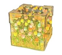 Tmboryuu Safe Table Light Making Materials Flower Lamps Flower Cube Lamp Christmas Ornament Texture for Hand-Making Light Sensory Play Materials Complete Set