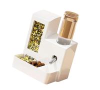 Tmboryuu Space Saving Food Water Feeder for Hamster Small Animals Automatic Drinker with Large Capacity Dry Food Container Pet Feeding