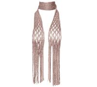 Tmboryuu Stylish Embroidered Hollow Knit Neckwear For Women Adjustable Size Photo Props Small Hollow Detail Skinny Scarf
