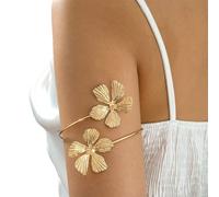 Tmboryuu Stylish Open Flower Butterfly Bangle in Multiple Colors Open Cuff Wrist Adornment for Party and Work Wear Adjustable Statement Armlet