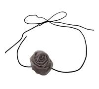 Tmboryuu Stylish Rose Blossom Necklace Simulation Flower Neckchain Women Girls Collarbone Chain Eye Catching Choker Accessory Vintage Rose Choker Necklace