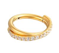 Tmboryuu Unique Body Piercing Rings Crossed Steel Nose Rings Stylish Hoop Earring Women Accessory Stylish Body Jewelry Simple Double Layer Nose Studs