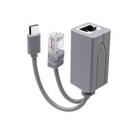 Tmboryuu USB Type C Power Over Ethernet Splitter 48V to 5V 2.4A Ideal Ethernet Data and Supply Adapter USB Type C Adapter