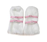 Tmboryuu Women Furry Party Costume Buckle Faux Furs Fuzzy Long Boots Shoes Cuffs Cover Leg Warmers/Boot Sleeves/Boot Covers Faux Furs Leg Warmers