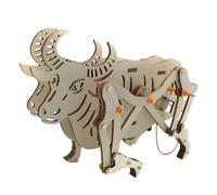 Tmboryuu Wooden Mechanical Robot Cattle Science Project Assembly Kits for Kids Education STEM Learning Activity Toy for Student Mechanical Cattle Project Toy