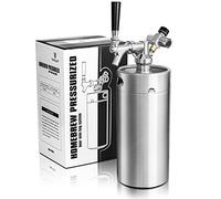 TMCRAFT 128oz Mini Keg Growler, Pressurized Stainless Steel Home Keg Kit System with Updated Co2 Regulator Keeps Fresh and Carbonation for Homebrew, Craft and Draft Beer