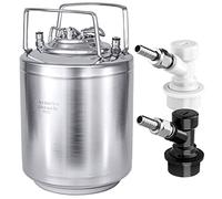 TMCRAFT 2.6 Gallon Mini Ball Lock Keg, Stainless Steel Double Ball Lock Post Corny Keg with Quick Disconnect Set for Home-brewing(10L)