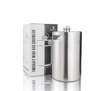 TMCRAFT 5 Litre Mini Growler Keg, Portable Stainless Steel Beer Barrel with Hexagonal Spiral Lid for Home Brewing, Crafting and Draft Beer