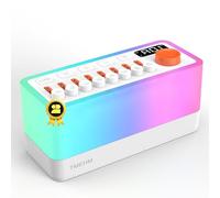 TMEHM White Noise Machine with 8 Nature Sounds Bluetooth Speaker Portable Night Light 12 Colors Sleep Timer Breathing Exercises for Baby Child