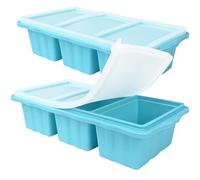 Tmeng 2 Pack Silicone Freezer Molds With Lids,1.5 Cup Silicone Freezer Tray With Lids for Easy Meal Prep Container and Kitchen Storage Solution Perfect for Storing Soup, Sauces, Leftovers and More