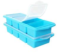 Tmeng 2 Pack Silicone Freezer Molds With Lids,1 Cup Silicone Freezer Tray for Meal Prep and Makes 8 Perfect 1Cup Portions Cubes for Storing 250mL/125mL Ice ube,Soup,Sauces,Leftovers and More