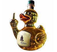 TMFGLERI Funny Middle Finger Duck Bottle,Funny Whiskey Wine decanter,10 Oz Glass Duck Statue Wine Bottle,Wine Decanter Decoration for Bar,Home. (D)
