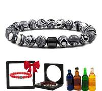 TMFGLERI Glame Anti Alcohol Bracelet,Adjustable GM Bead Sobriety Bracelets to Reduce the Urge to Drink Cravings,Relieve Anxiety and Stress. (B)