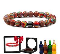 TMFGLERI Glame Anti Alcohol Bracelet,Adjustable GM Bead Sobriety Bracelets to Reduce the Urge to Drink Cravings,Relieve Anxiety and Stress. (G)
