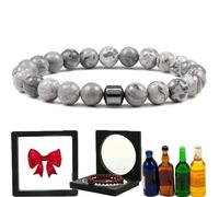 TMFGLERI Glame Anti Alcohol Bracelet,Adjustable GM Bead Sobriety Bracelets to Reduce the Urge to Drink Cravings,Relieve Anxiety and Stress. (I)