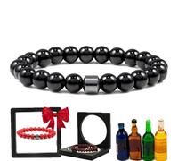 TMFGLERI Glame Anti Alcohol Bracelet,Adjustable GM Bead Sobriety Bracelets to Reduce the Urge to Drink Cravings,Relieve Anxiety and Stress. (L)