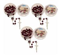 TMFGLERI Pope Leo Xiv Red Rose Petals Scented Wooden Rosary,2025 First American Pope,Handmade Wooden Catholic Rosary,Ideal for Catholic Faithful (3pcs)
