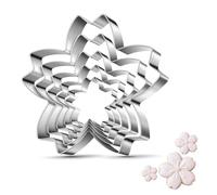 Tmflexe Cherry Blossoms Flower Style Cookie Cutter Christmas Biscuit Cutters New Year’s Day DIY Baking Mold, Pack of 5