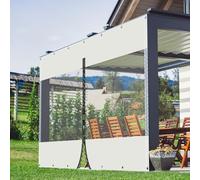 TMGJShd Transparent Tarpaulin - Heavy Duty Waterproof PVC Sheet, 2.5mx3.4m White+Clear Tarp with Eyelets and Zipper, 0.5mm Thick, Dust Proof for Garden, Garage, Gazebo, Terrace, and Outdoor Use.