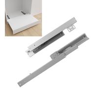 TMGSK Undermount Shelf Drawer Slide Soft Close Bottom Support Under Mount Pull Out Drawer Track Full Extension Slide Out Drawer Glide Shelf Bracket for Kitchen Cabinet Trash Can Without Side Panel