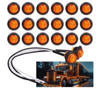 TMH (Pack of 20 3/4 Inch Mount Amber LED Clearance Bullet Marker lights, Side LED marker lights for trailer Truck RV Car Bus Van