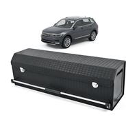TMIIIMT Car Boot Organiser Storage, Leather Car Storage Organiser with Lid | Boot Tidy for Car with Push-Pull Handle, Car Storage Box for SUV, Truck, Sedan Car Boot (101 x 29 x 31 cm)
