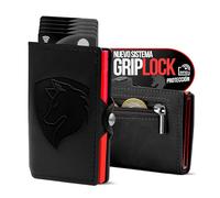 TMillions Smart RFID Blocking Wallet for Men - Slim Metal Card Holder with Money Clip - Intelligent Minimalist Wallet Holds 6 to 12 Cards - Compact Credit Card Case & Secure Travel Organiser