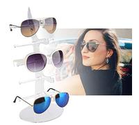 TMISHION 5 Pairs Plastic Eyeglasses Shelf - Sun Glasses Display Stand Rack - Storage Rack for Eyewear Organizer - Frame Display Stand - Transparent Design - Eyeglass Collections for Home & Store