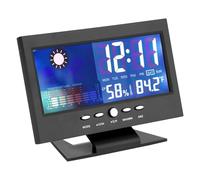 TMISHION Digital Weather Forecast Clock with Large LCD Humidity, Temperature, Time Display, Hanging Holes and Stand, Comfort Alarm Clock Suitable for Table, Bathroom, Shower, Kitchen