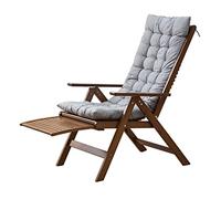 TMKDNNKG Bamboo Recliner, Adjustable Sun Lounger Foldable Reclining Chair with Retractable Footrest, Outdoor Relaxer Lounge Chair for Garden/Terrace/Balcony(Color:Gray)