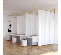 TMKDNNKG Beauty Salon Partition, U-shaped Support Rod Track System, With 2.2m With Light-transmitting Privacy Partition Curtain For Beauty Salon, Clinic, Bedroom (Color : White, Size : 230cm/1PCS)