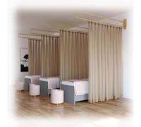 TMKDNNKG Beauty Salon Partition, U-shaped Support Rod Track System, With 2.2m With Light-transmitting Privacy Partition Curtain For Beauty Salon, Clinic, Bedroom (Color : Brown, Size : 230cm/1PCS)