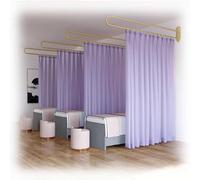 TMKDNNKG Beauty Salon Partition, Wall-mounted Support Rod U-shaped Metal Track With 2.2m Light-transmitting Privacy Partition Curtain For Beauty Salon, Clinic, Bedroom (Color : Purple, Size : 200cm