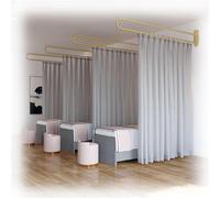 TMKDNNKG Beauty Salon Partition, Wall-mounted Support Rod U-shaped Metal Track With 2.2m Light-transmitting Privacy Partition Curtain For Beauty Salon, Clinic, Bedroom (Color : Grey, Size : 230cm/1