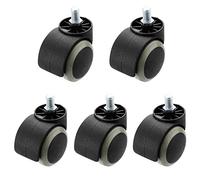 TMKDNNKG Castor Wheels,2" 50Mm Office Chairer Wheel for Hardwood Floorniture Replacement Swiveler Computer Chair Universal Rubberor,Pulley,Threaded Stem 10X15Mm,Wheel Accessories,5 Pcs/Gris