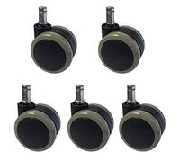TMKDNNKG Castor Wheels,5 Pcs Office Chairers Wheels,60Mm Double Wheel Universal,Polyurethane Replacement Swivel Chair Wheelsniture Rollerors,Turning Chair Accessories,Load 120Kg,Stem 11X20Mm/Grijs