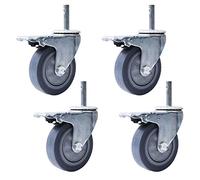 TMKDNNKG Castor Wheelsor Wheels Heavy Duty Swivelnitureer Industry Trolley Movinger Wheels,Replacementers,For Hotel School Dining Car,Stem M14X60Mm,4 Pack/Brake/100Mm/4In
